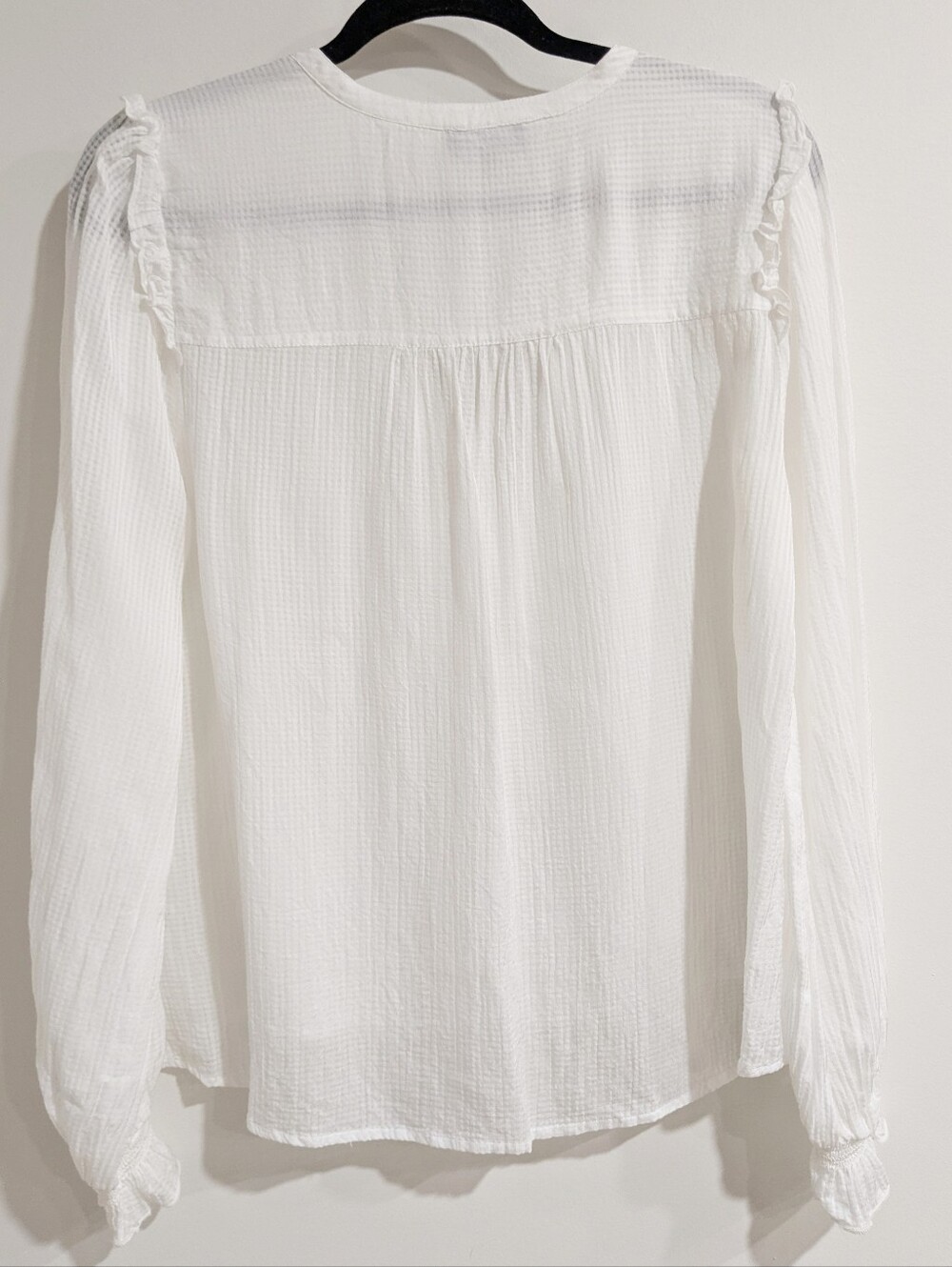 NEW ME+EM Gauze Ruffle Shoulders Peasant Top - Picture 8 of 8